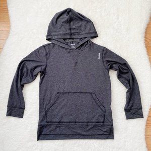 Reebok, NWOT, Speedwick Boy Long Sleeve Hoodie, Kangaroo Pocket, Gray, Small